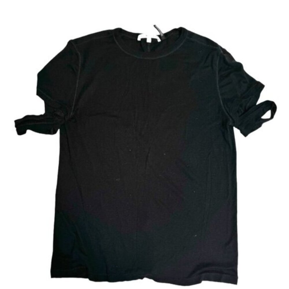 Helmut Lang Cashmere Cotton Cuff Crew Neck Knit Top T Shirt Minimalist Soft M